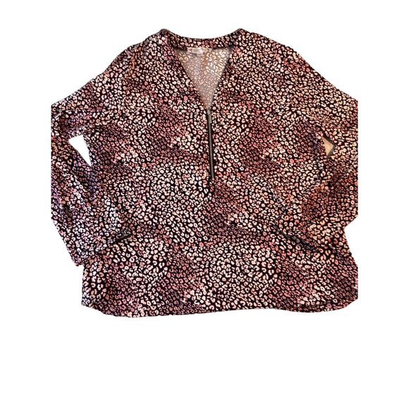 Women’s Nanette Lepore *1/4 Zip Pullover Top * Size Large * Lilac and Pink *EUC - Picture 3 of 6